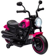 HOMCOM Motocicletă Electrică pentru Copii 18-36 luni, Motocicletă de Jucărie cu Roți Suplimentare și Faruri, 76x42x57 cm, Roz | Aosom Romania