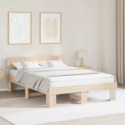 vidaXL Cadru de pat cu headboard Maro 160 x 200 cm Lemn masiv de pin