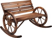 Outsunny Bancă balansoar pentru grădină, balansoar pentru 2 persoane, cu cotiere în formă de roată, pentru balcon, grădină, terasă, carbonizat. | Aosom Romania