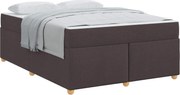 vidaXL Cadru de pat cu saltea Maro închis 140 x 200 cm țesătură