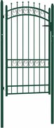 vidaXL Poartă de gard Emmen cu țăruși din oțel, verde, 103x134,5 cm