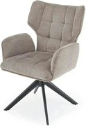 Scaun rotativ K601, gri/negru, stofa/metal, 57x64x90 cm