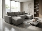 Coltar in forma de U SMART COSARO 295x140 cm, gri deschis