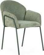 Set de scaune de sufragerie verde 2 buc. tapițat Aslin – MOME