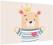 Tablou - Teddy ursuleț cu coroană (90x60 cm)