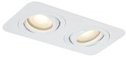 Spot încastrat rotund alb GU10 50mm rotativ și înclinabil IP44 2 lumini - Alberto