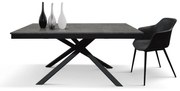 Masa Tiglio, blat extensibil pal laminat, picior metalic - BLAT OTEL OXIDAT, PICIOR GRI ANTRACIT - 160 cm / 80 cm