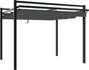 vidaXL Foișor de grădină acoperiș retractabil antracit 3x3 m aluminiu