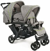 CHIC4BABY Carucior pentru gemeni DUO gri 56/130/112 cm