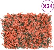 vidaXL Gard din frunze arțar artificiale 24 buc roșu deschis 40x60 cm