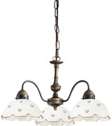 Kolarz 731.83.160 - Candelabru cu lanț NONNA, 3xE27/75W/230V, cu flori, aur roz