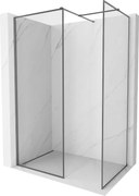 Mexen Kioto-F perete de duș Walk-in cu ramă 125 x 100 cm, transparent 8 mm, metal pistol - 800-125-202-04-95-100