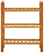 Pantofar cu 3 rafturi, 50x27x60 cm, lemn masiv de stejar