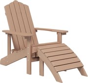 vidaXL Scaun de grădină Adirondack cu suport pentru picioare maro HDPE
