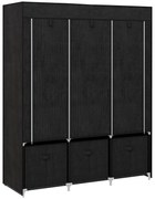 HOMCOM Dulap textil pliabil cu 5 rafturi, 2 bare și 3 sertare, 125x43x162,5 cm | Aosom Romania