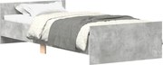 vidaXL Cadru de pat, gri beton, 90x200 cm, lemn prelucrat
