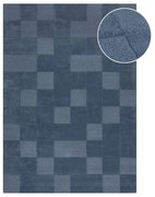 Covor albastru închis țesut manual din lână 120x170 cm Checkerboard – Flair Rugs