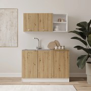 Set Bucatarie Ara, Stejar Artisan/Alb, L 120 cm