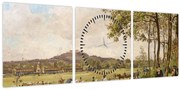 Tablou - French 19th Century, Race Course at Longchamps, reproducere (cu ceas) (90x30 cm)
