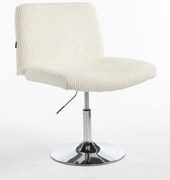 HR150N Scaun Alb din Catifea Reiată cu Bază Cromata