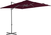 vidaXL Umbrelă în consolă cu stâlp din aluminiu, bordo, 250x250 cm