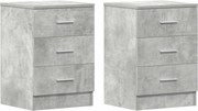 vidaXL Noptiere, 2 buc., gri beton, 38x35x56 cm, lemn prelucrat