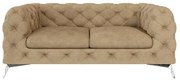 Canapea maro deschis cu tapițerie din catifea 185 cm Chelsea – Ropez