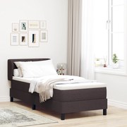 vidaXL Pat boxspring cu saltea Maro închis 80 x 200 cm țesătură