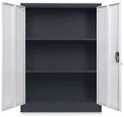 Dulap metalic universal mediu 90 x 40 x 120 cm, încuietoare cilindru, gri deschis - ral 7035