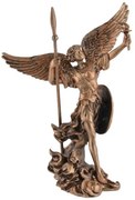 Mini statueta Arhanghelul Uriel, finisaj bronz, 10 cm