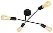 Lustră aplicată ROSETTE 4xE27/15W/230V neagră/aurie