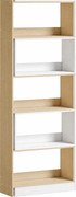 HOMCOM Bibliotecă de Colț cu 5 Polițe, Design Rotativ 350°, Lemn/Alb | Aosom Romania