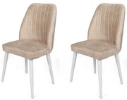 Set de scaune de sufragerie Alfa Beige and White, 2 buc.