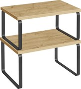 Set 2 rafturi de bucatarie MARZO, stejar artisan/negru