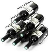 Suport pentru sticle de vin Compactor Hexegon, 6 piese, negru