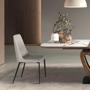Scaun design LUX, Metal, Piele Sintetica, Sand