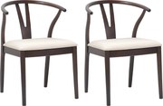 vidaXL Scaun de sufragerie 2 pcs Maro deschis și deschis
