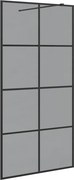 vidaXL Zid de duș walk-in Negru 100 x 195 cm sticlă securizată