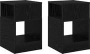 vidaXL Masă laterală 2 pcs Stejar Negru 30,5 x 30 x 45 cm