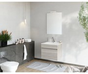 Set dulap baza stejar gri si lavoar Savini Due Crea Bagno Bogota 60 cm