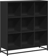 vidaXL Bibliotecă, negru, 97,5x33x107,5 cm, lemn prelucrat și metal