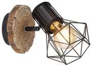 Aplica de perete design industrial PRISKA negru