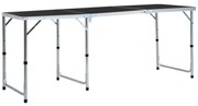 vidaXL Masă de camping pliabilă, gri, 180 x 60 cm, aluminiu
