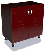 Corp inferior 80 cu 2 usi Zebra MDF tulip rosu