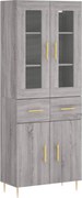 vidaXL Dulap înalt, gri sonoma, 69,5x34x180 cm, lemn compozit