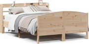 vidaXL Cadru de pat fără saltea, 135x190 cm, lemn masiv de pin