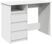 vidaXL Birou, alb, 102x50x75 cm, lemn prelucrat