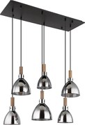 Globo 15550-6H - Lustră suspendată pe cablu MATTEA 6xE27/6W/230V negru/fumuriu