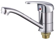 Baterie Bucatarie Q-18 Sanq, pipa medie, Argintiu, cartus cu discuri ceramice D 40 mm