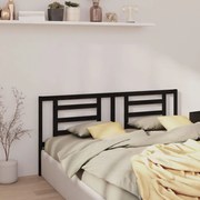 vidaXL Tăblie de pat, negru, 166x4x100 cm, lemn masiv de pin